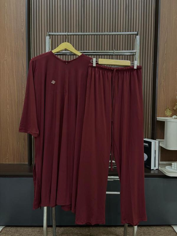 RAABIHA | Mahira Set Celana (tanpa Hijab) | Oneset Jersey Muslim Remaja | Setelan Wanita Basic Santai Dan Kasual 6