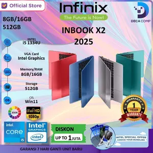 Infinix Inbook X2 2025 i5-1334U/i3-1315U 8GB 16GB 256GB/512GB 14" FHD IPS sRGB 100% W11