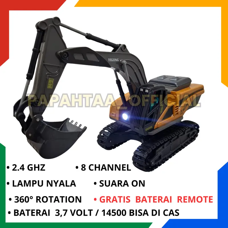 Rc Alat Berat Mainan Remote Control Anak Remot Kontrol Truk Excavator 8 Channel Toys 2