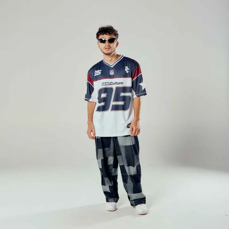 Saint Culture / Hazel NFL 95 / Baju Jersey Vintage Kaos Oversize Retro Rugby NFL Jersey Boxy Oversized TShirt Y2K Outfit Baseball Hockey T Shirt Streetwear 3