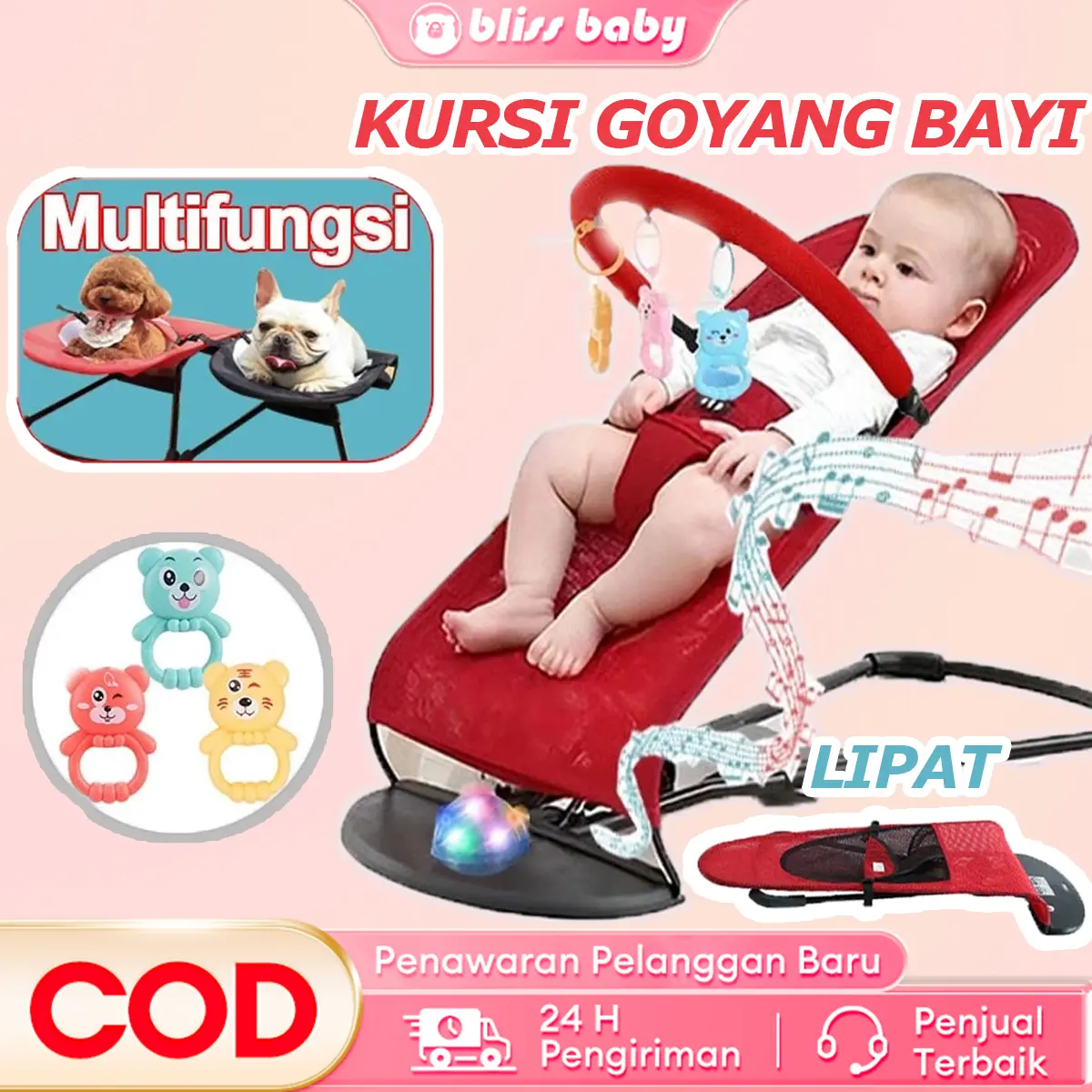 Bouncer Bayi Baby Balance Chair Rocker Dengan Tempat Tidur Goyang Dan Kursi Ayunan Baby Bouncer Infant Seat Tempat Tidur Bayi Goyang