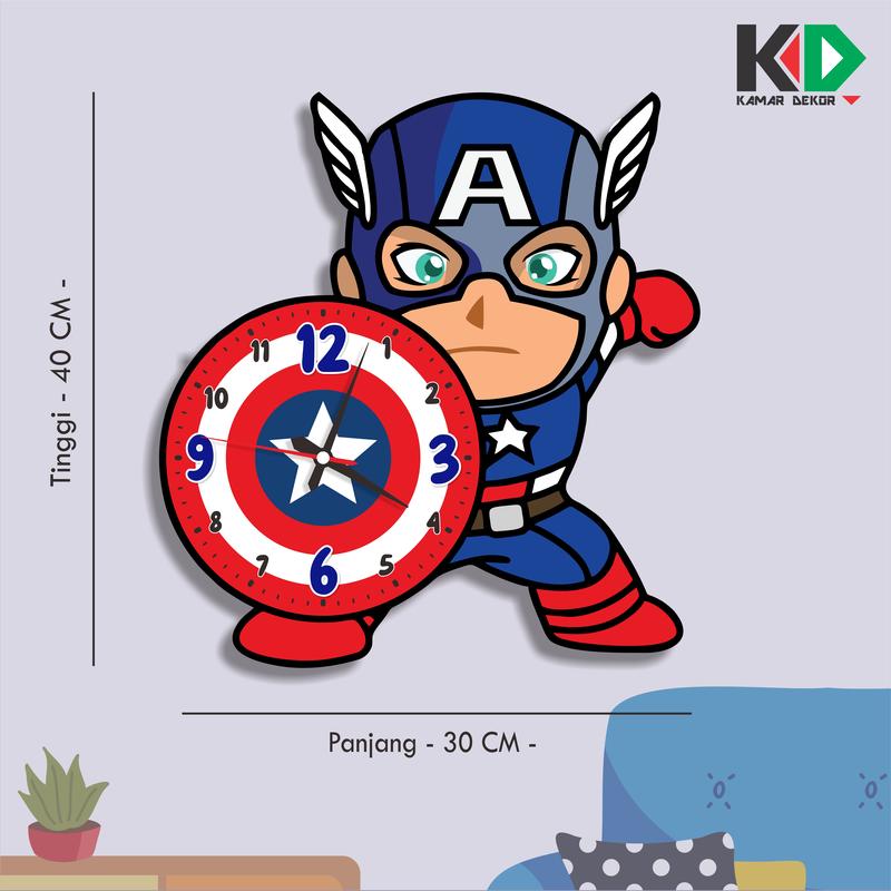 Product Introduction of Jam Dinding Aesthetic Gambar Kelinci Hiasan Pajangan Dekorasi Kamar Anak Jam SNI Motif Batik 25
