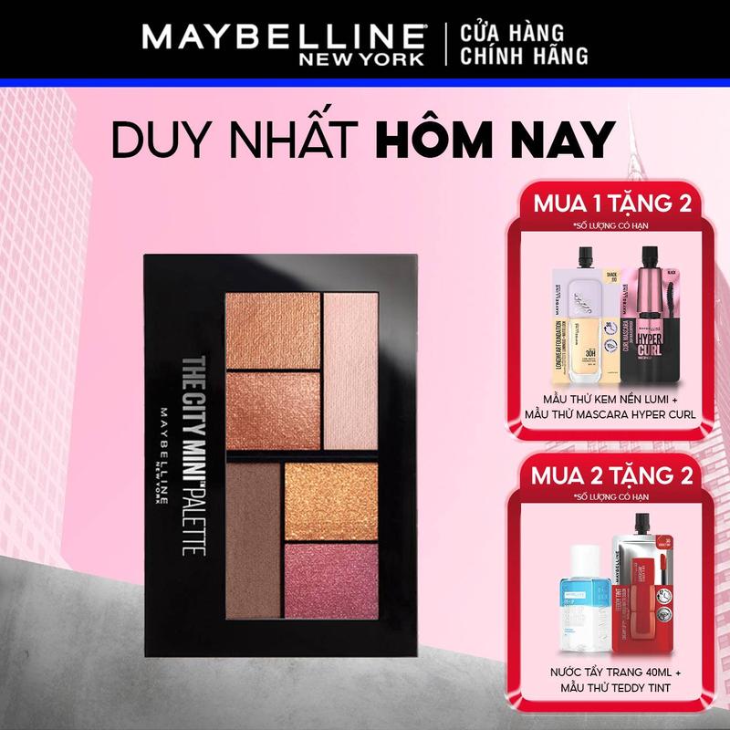  Bảng phấn mắt mịn lì lên màu chuẩn Maybelline New York City Mini Palette 6 màu  Mới  