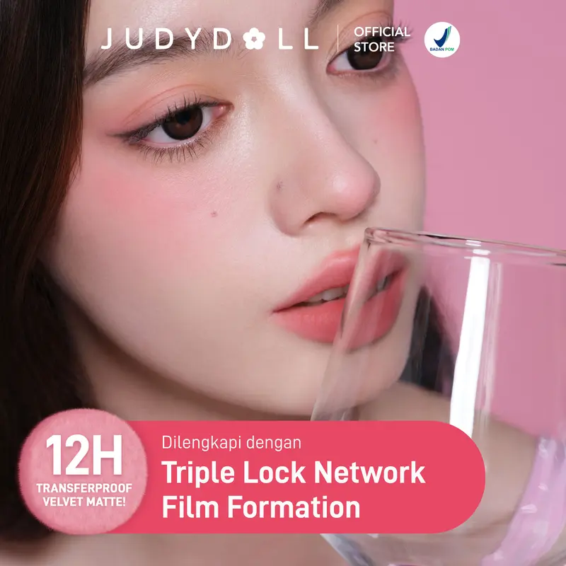 Judydoll Cushion Matte Lip Cream - LIP CUSHION, 12H Super Stay Super Nyaman Ringan Waterproof Transferproof Velvet Matte Finish | Makeup Ramadhan, Makeup Lebaran, Makeup Iftar 1