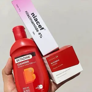 Combo 3in1 betadine niacef dan glycore untuk perawatan kulit kusan dan berjerawat