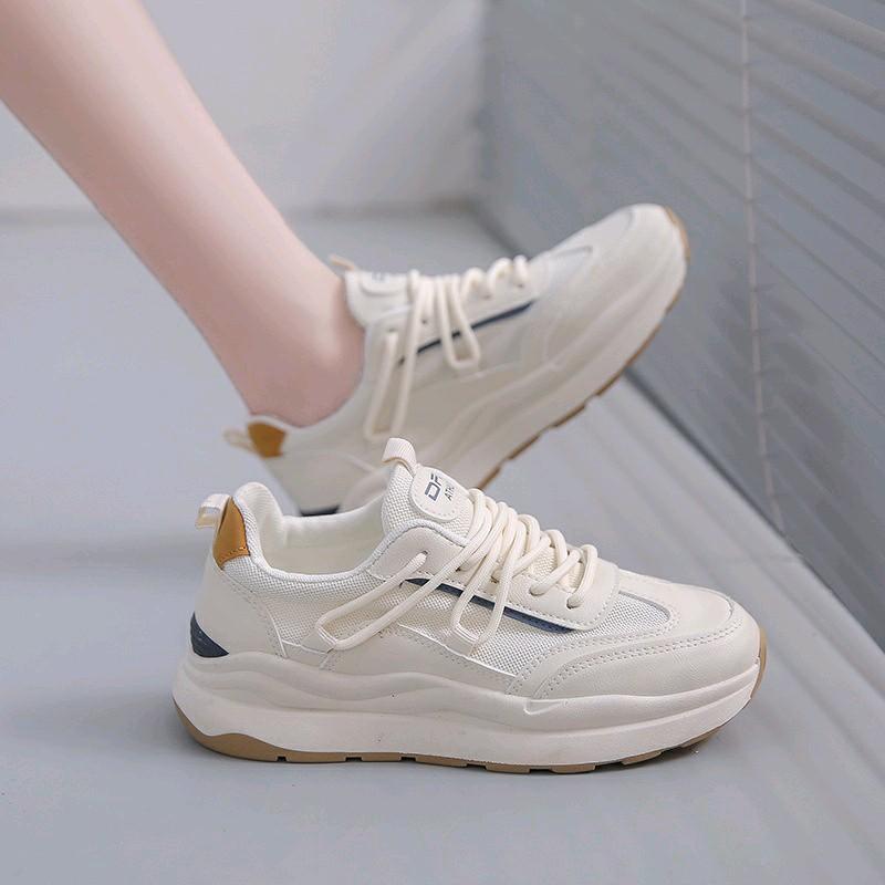 SOL EMPUK !! BAHAN TEBAL DAN AWET / 2 WARNA FREE KARDUS SEPATU KETS SNEAKERS WANITA BT07 Shoes Putih Casual 4