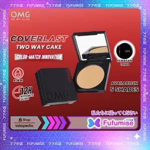 FUFUMISE | OMG Oh My Glow Cover Last Two Way Cake | 3 Shades | TWC Bedak Padat Coverlast Powder Waterproof Compact