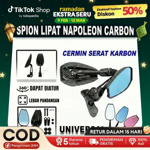 【COD】Spion Motor Cermin Biru dan Putih Anti Silau/ Spion Spion Variasi Universal Semua Motor Spion Lipat/Dapat Diputar 360 Derajat/Kemasan Motorcycle