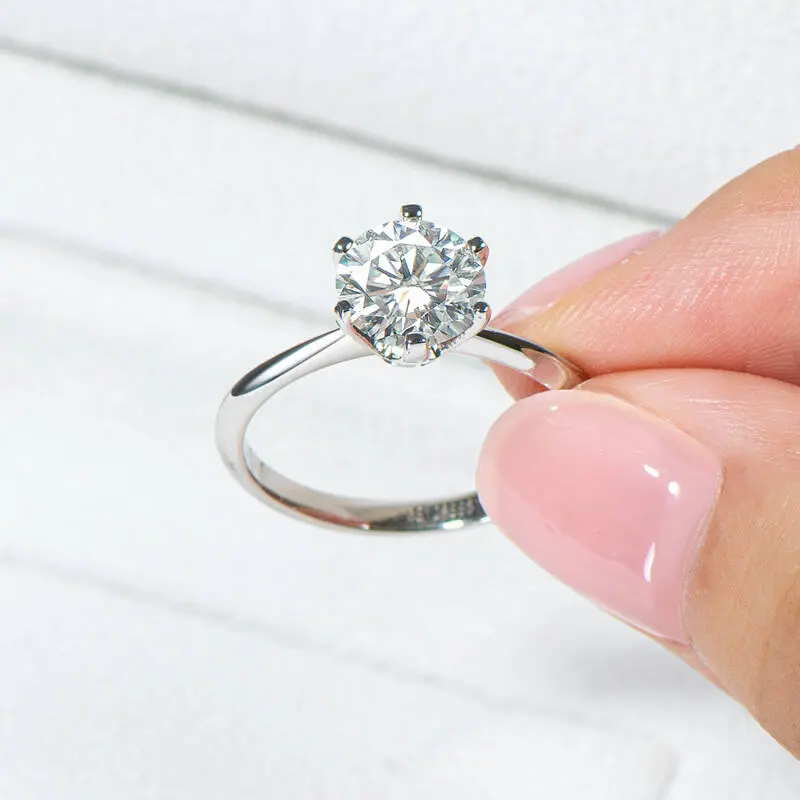 TY Certified 1-5CT Moissanite VVS1 Lab Diamond Solitaire Ring For Women Engagement Promise Wedding Band Jewelry Fine