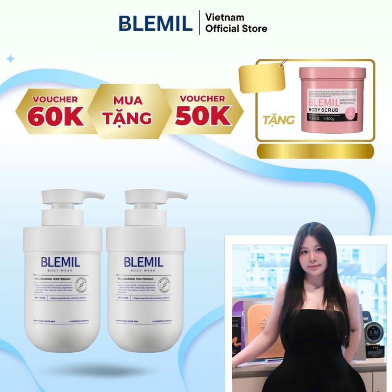 Combo 2 Chai Ủ Hỗ Trợ Trắng Da 577 Blemil - Tặng 1 Tẩy Tế Bào Chết Kiêm Sữa Tắm Hỗ Trợ Trắng Da Blemil Cherry 500g