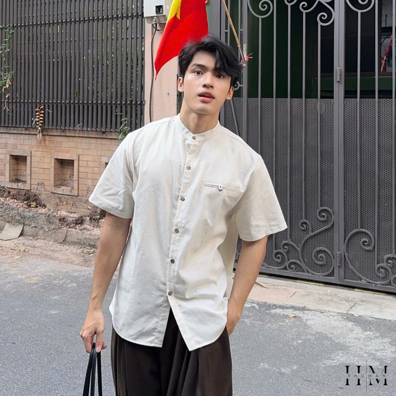 Áo Sơ Mi Cổ Tàu Linen Đũi Ngắn Tay Classic Shirt SIXHUMAN HMA038 Menswear
