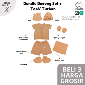 CruCil Bedong Set Bayi Baru Lahir BUNDLE - Baby Newborn Set Laki-laki Perempuan Unisex - Kaos - Celana Katun - Sarung Tangan Kaki Parsel
