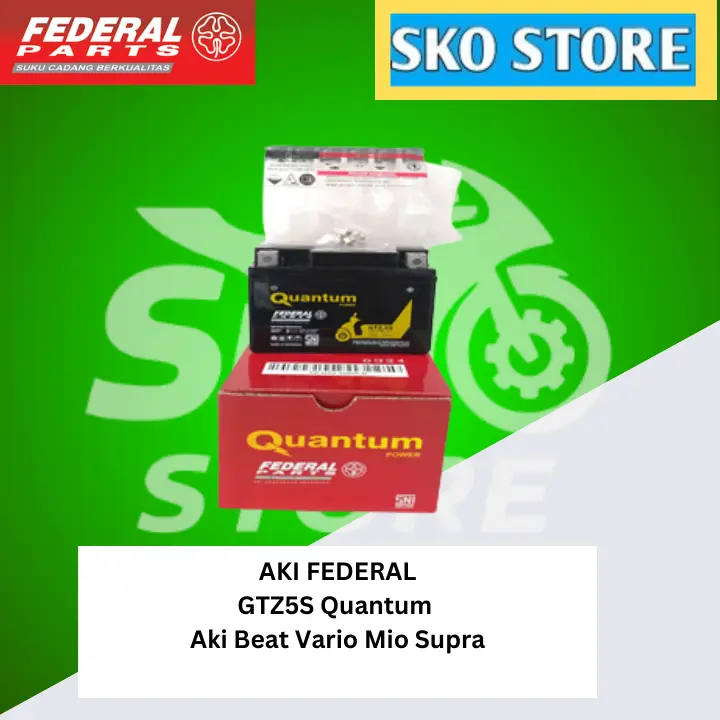 Aki  Federal GTZ5S Quantum Original Aki Beat Vario Mio Supra Murah
