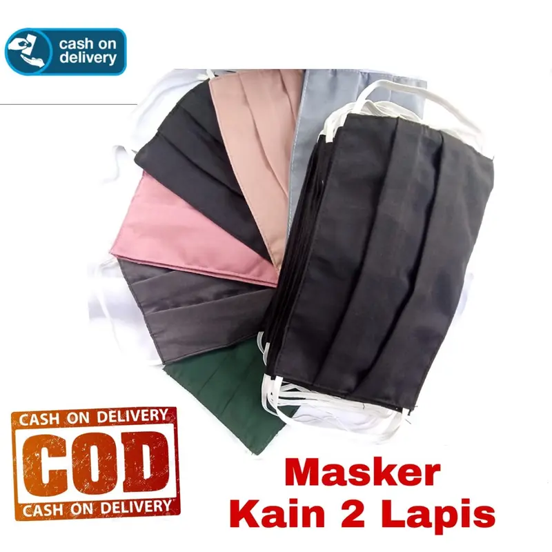 Masker Kain 2 Lapis Tali elastis Earlop 3