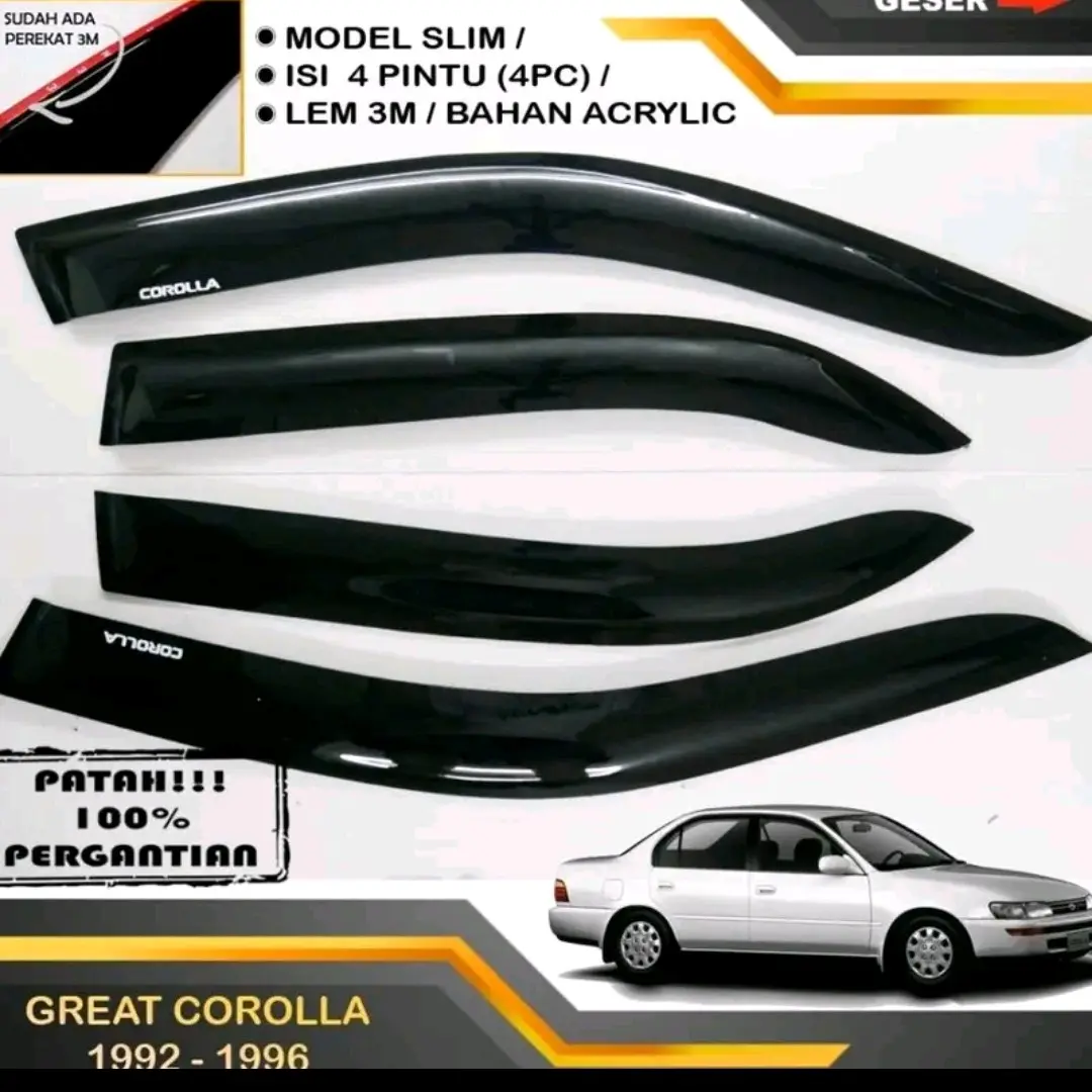 TALANG AIR GREAT COROLLA TAHUN 1992/1996 MODEL FLAT/RATA M3. Aksesoris