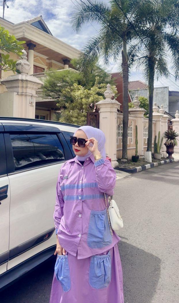 setelan rok Deena casual katun Stretch by Calistha muslim Panjang setelan rok Deena casual katun Stretch by Calistha muslim Panjang