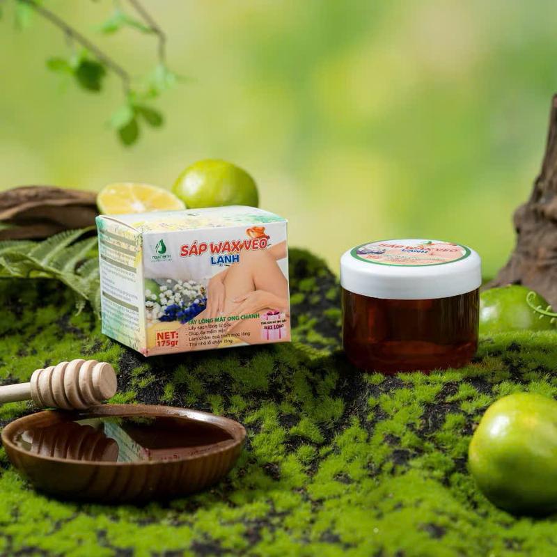 Sáp Wax Veo Lạnh Tẩy Lông Mật Ong Chanh Ngân Bình MPĐT 175g Kèm Que Gỗ Và Giấy Wax Waxing tẩy 