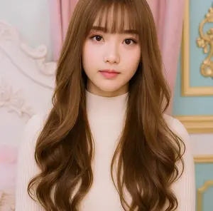 Wig Rambut Wanita Long Curly Hair MF-038 / COD / INSTANT / WIG Style Korean Version WIG Kualitas Premium / Natural Wig // MF-038