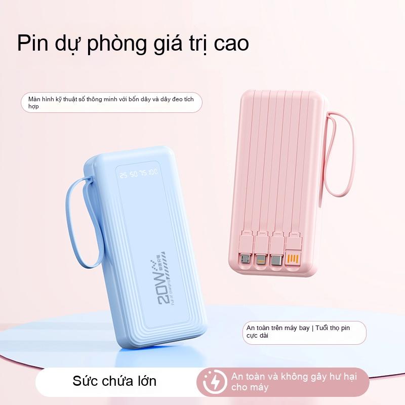  Sạc dự phòng 50000mAh VN06 20W sạc nhanh PD20W tích hợp cống sạc tiện lợi có đèn led - Đen Titan pin dự 