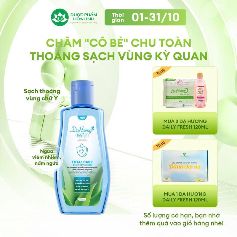 Dung dịch vệ sinh Dạ hương Daily Fresh Total Care - Giúp CHĂM SÓC TOÀN DIỆN 120ml