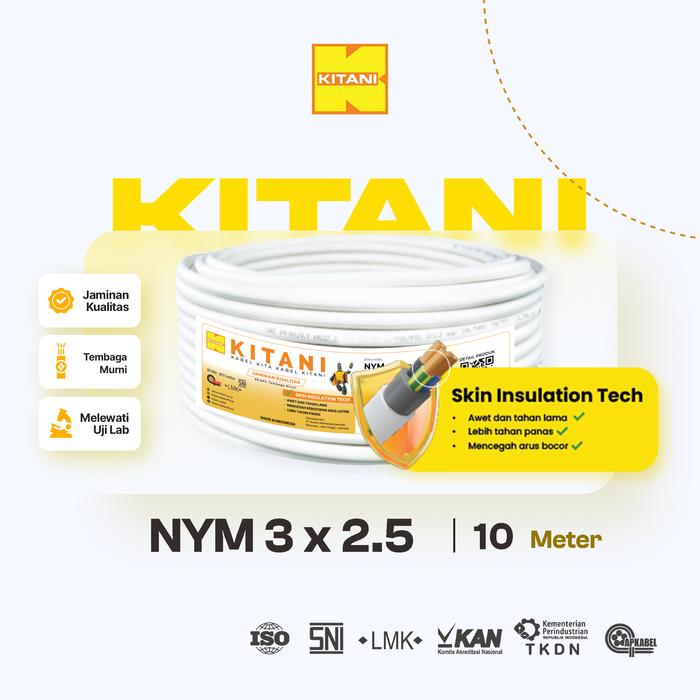 Gambar KITANI - NYM 3x2.5 mm² - 10 Meter -  Kabel Listrik Tembaga Kawat dari Kitani Official Store Kab. Tangerang Tokopedia