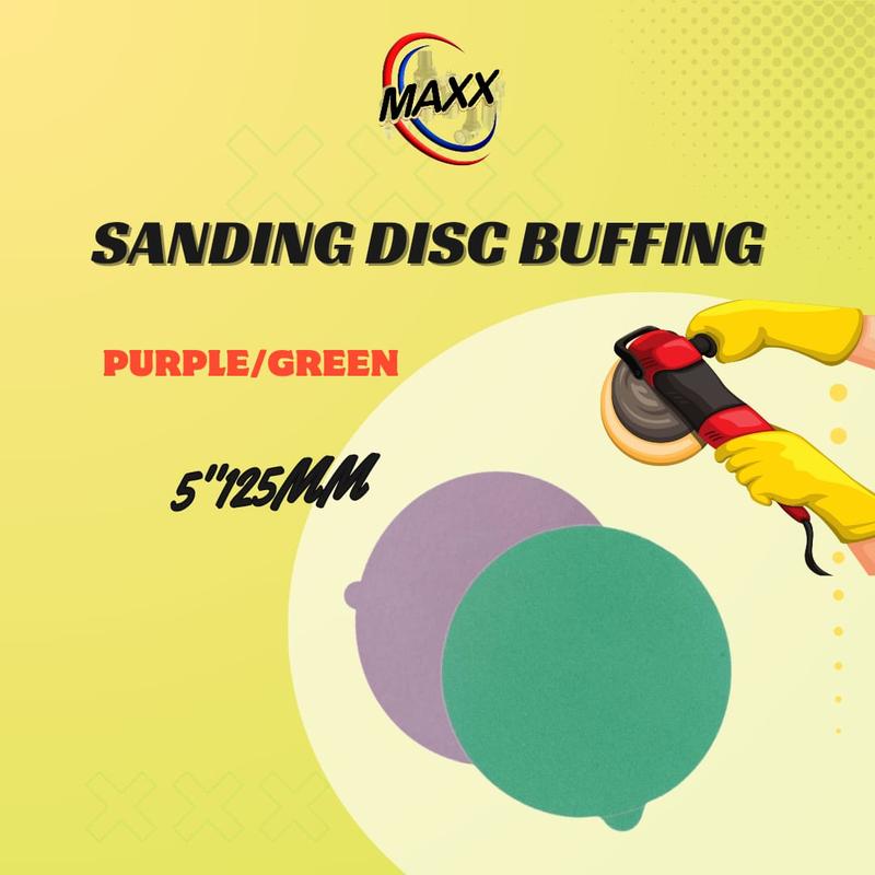 SANDING DISC BUFFING PURPLE/GREEN (5''125MM) Hardware - TikTok Shop ...