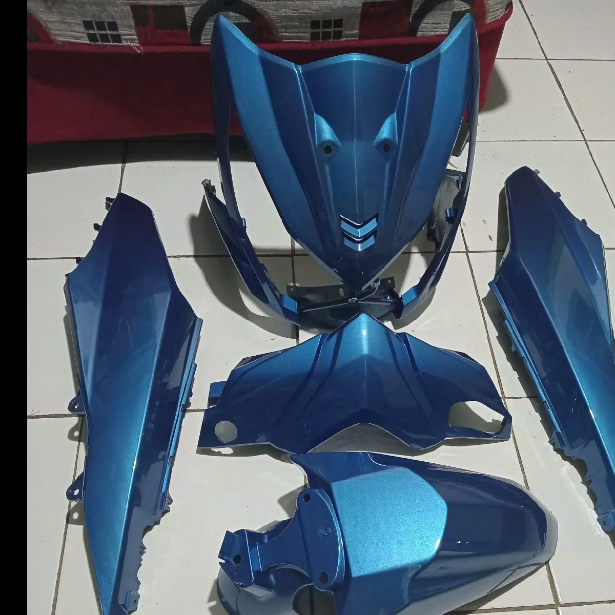 Cover full body halus beat fi 2015 stater halus biru relaxa Motorcycle