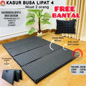 Mbah Blangkon - PROMO !!! KASUR LIPAT 4 FREE BANTAL UK.180x120x5cm TEBAL 5cm Muat 2 orang