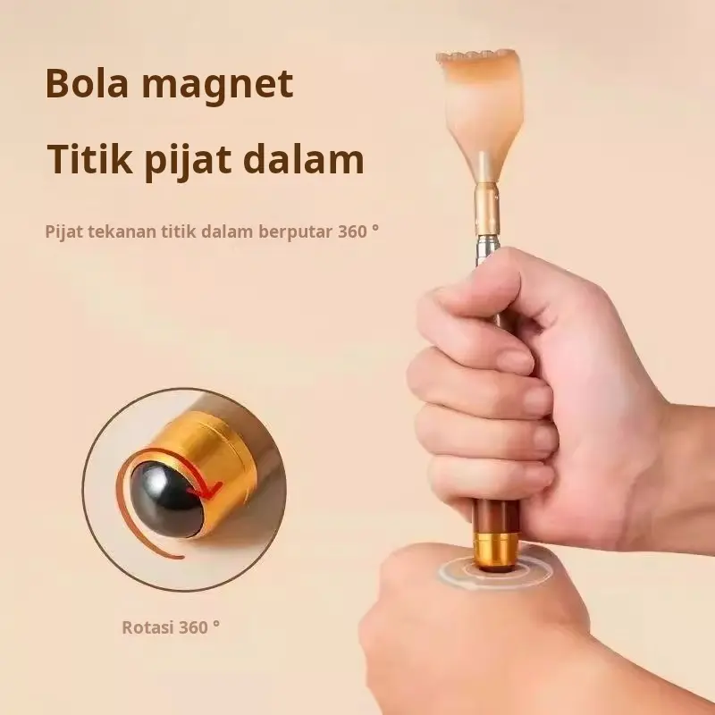 Tanduk sapi yang dapat ditarik kembali, jaring gatal gatal multifungsi merah multifungsi menggaruk punggung 1