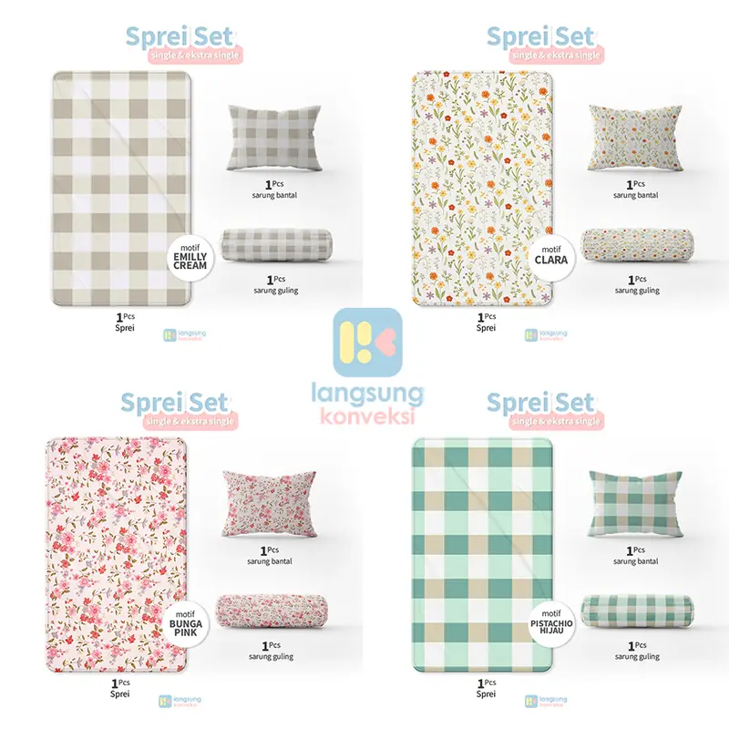 Sprei Sudut Karet Uk.140x200 T15,20,25,30cm - Motif 0
