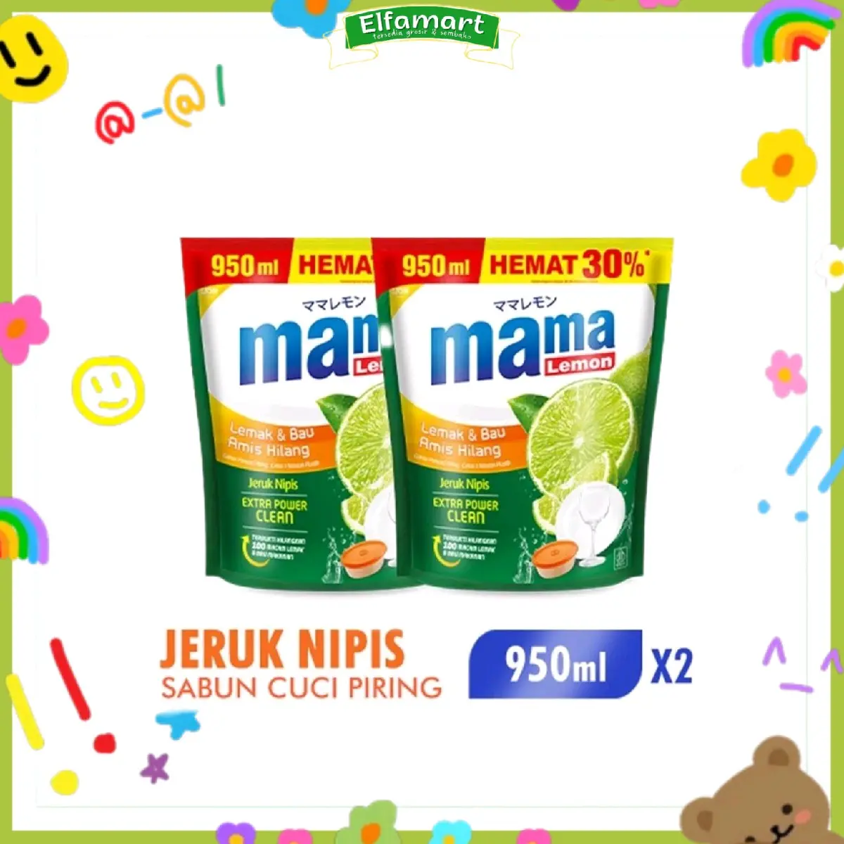 Mama Lemon Cairan Pencuci Piring Jeruk Nipis 950 ml
