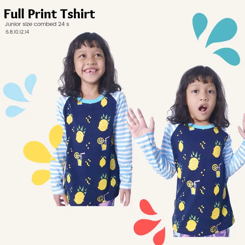 KAOS ANAK LENGAN PANJANG KARAKTER LENGAN GARIS 2