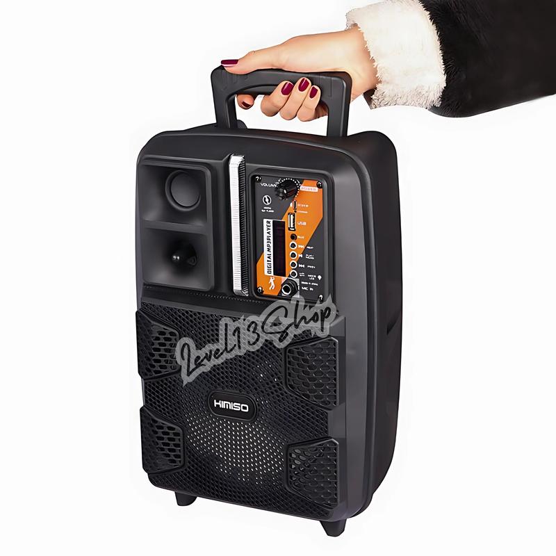 Speaker Bluetooth FLECO F-8808 LED 8 Inch Free 2 Mic Wireless Karaoke + Remote - Speaker Karaoke Full Bass FM Radio digital 4