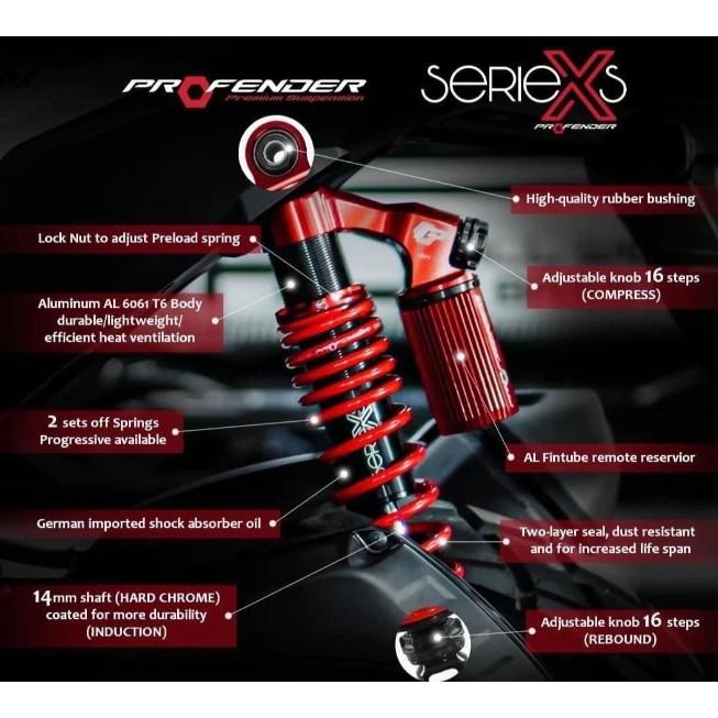 PROFENDER ABSORBER SUSPENSION YAMAHA XMAX 330MM 350MM HONDA ADV150/160 ...