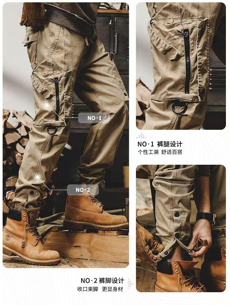 Product Introduction of Men's American cargo pants Men's loose casual pants Men's trendy motorcycle pants Men's outdoor sports pants Men's wear-resistant freight pants Men's urban commuting casual pants Men's wilderness survival functional pants 4