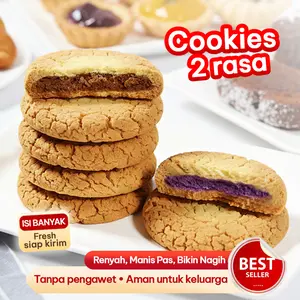 1 (COD) HALAL/Kue Kering Cookies Kue Lebaran Lembut Isian Banyak Krim Coklat dan Ubi Ungu Tanpa Pengawet Camilan Enak Makanan JajananRenyah Hampers Biskuit Bahan Premium Murah Cake Renyah di luar Lembut di dalam Murah Grosir Food, Snacks, Cokelat, Susu