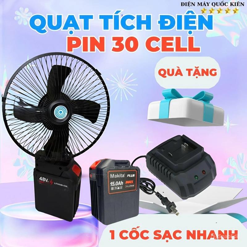 COMBO 2 PIN 30 CELL Quạt Tích Điện Để Bàn 2 Pin 30 CELL Dùng Liên Tục 20 Tiếng Đồng Hồ 2 Chế Độ Quạt Đảo Chiều Động Cơ Lõi Đồng Không Chổi Than Quạt Siêu Mát Phù Hợp Mọi Gia Đình Bảo Hành 1 Năm