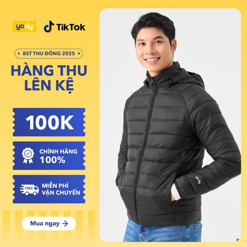  YODY Áo Phao Nam 3S Siêu Nhẹ Tay Raglan PHM6005 