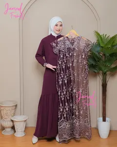 Azkia - Fharaa Gamis brokat Full Mewah || Gamis Wanita Dewasa Kekinian || Gamis Brokat Pesta Elegan dan Cantik