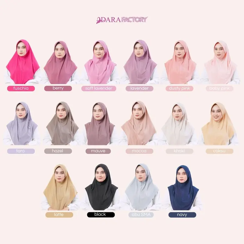 Dara Factory - Kerudung Khimar cantik Jersey Khimar Pinguin Jersey Jilbab Pad muslim instan panjang 3