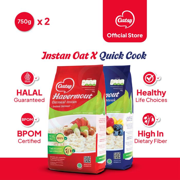 Gambar OATSY Special Mix Pack ( OATSY Instant & OATSY Quick Cook 750g) dari Oatsy Oatmeal & Muesli Kota Administrasi Jakarta Barat Tokopedia
