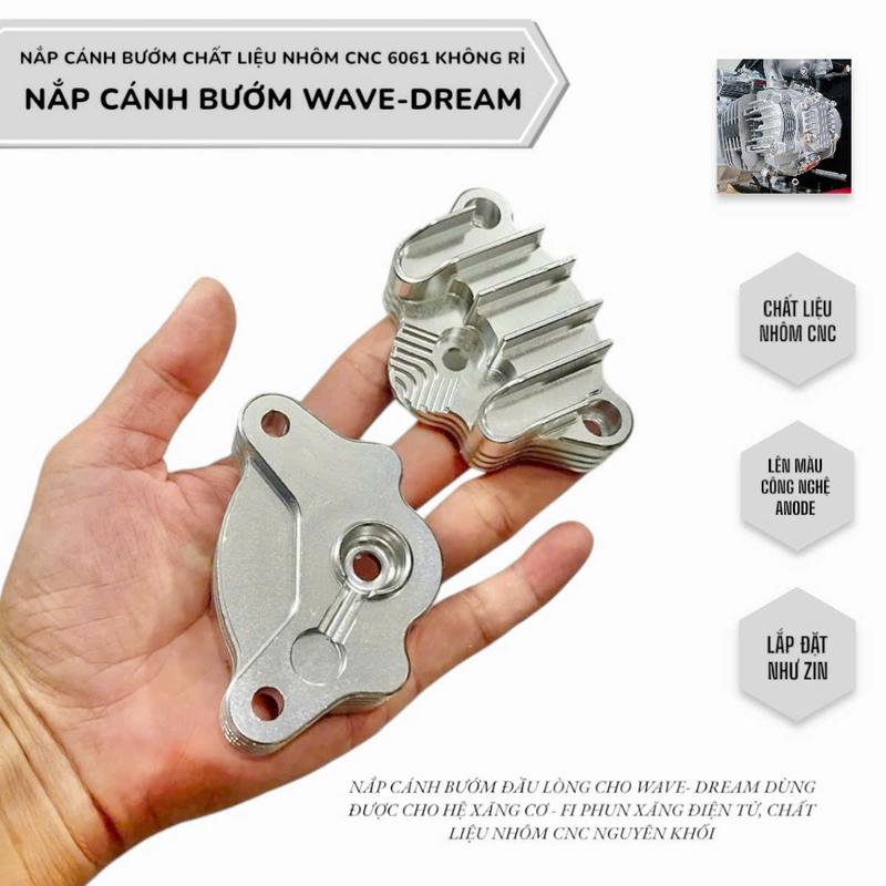 Nắp cánh bướm đầu lòng WAVE - DREAM chất liệu nhôm cnc 6061