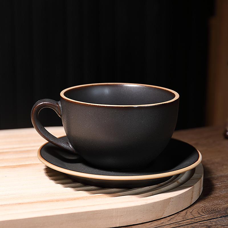 Product Introduction of Ceramic Coffee cup and saucer set Continental Latte cup Coffee shop home office breakfast cup personalized cup and saucer  mug drinkware reusable washable andwear-resistant 0