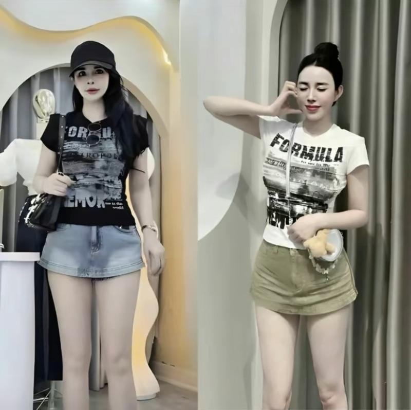  DEAL MỞ BÁN - HOT 2025 CHÂN VÁY CHỮ A JEANS NỮ MÀU BE CÓ QUẦN BẢO HỘ HOTTREND 2025 