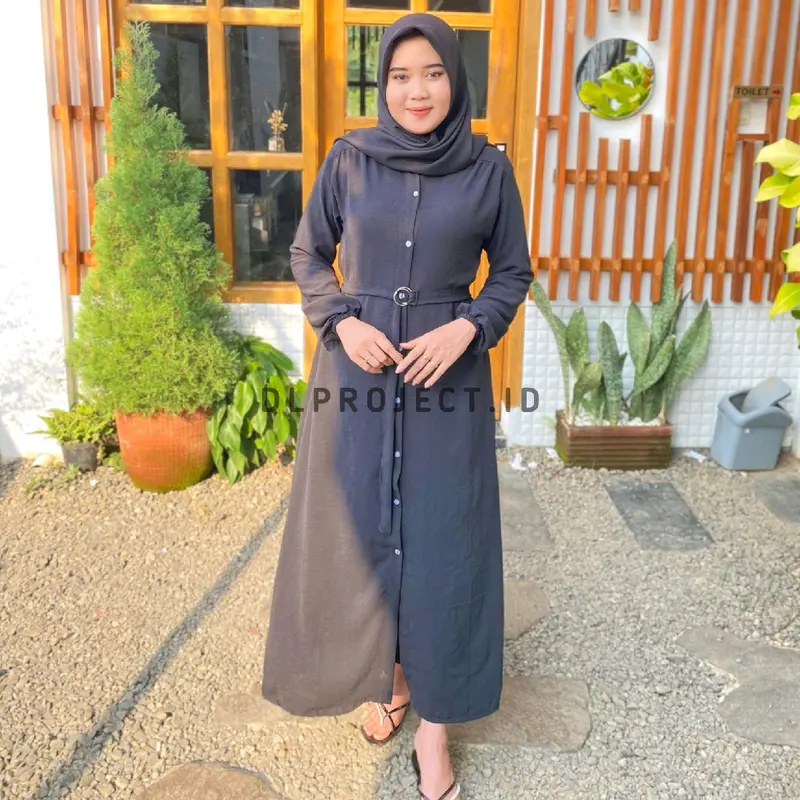 LOCCA DRESS GAMIS FULL KANCING CRINKEL AIRFLOW LD 110 | GAMIS POLOS CRINKEL | GAMIS MUSLIMAH TERBARU REMAJA | GAMIS HIJABERS WANITA | GAMIS POLOS KEKINIAN | GAMIS TERBARU REMAJA Polos Crinkle Panjang Nyaman Muslim Ibu Dewasa Cantik Menyusui 5