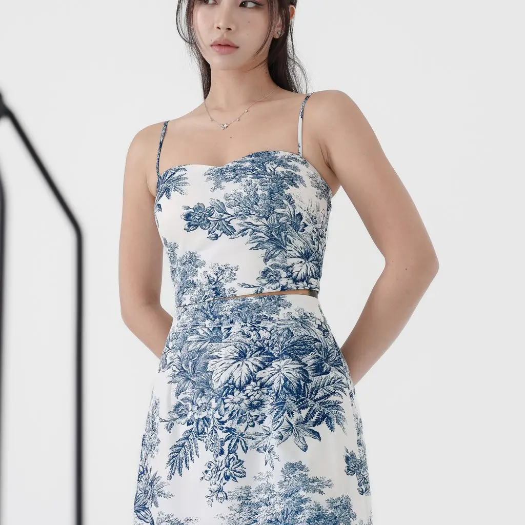 *TPZ* LEGACY FLOWY SKORTS IN FRENCH BLUE TOILE