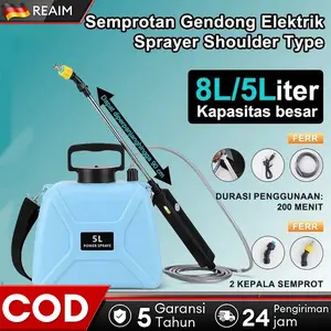 Semprotan Elektrik Sprayer Shoulder Type 5/8 Liter Sprayer elektrik Semprotan hama Semprotan elektrik otomatis sprayer teleskopic atur panjangnya untuk kapasitas tangki 5/8 liter - Tabung 8L + Spray