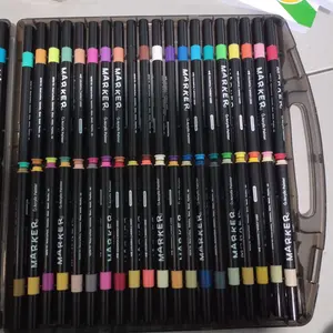 【Luctree】Set Spidol Akrilik Baru dalam Kotak 80/60/48/36/24/12 Warna Spidol Lukisan DIY Cocok untuk Batu Kaca Mug Kain dan Kanvas