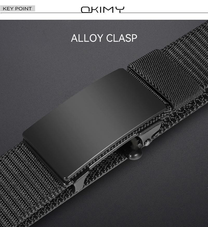 Product Introduction of OKIMY Men Belt Outdoor Nylon Belt Automatic Buckle Belt Simple Fashion Belt  Men’s Waist Belts Casual Business Belt Jeans Belt Nice Waistband Nylon for Men 2