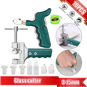 TOPUS 2 In 1 Alat Pemotong Kaca Keramik Ubin Glass Cutter Manual Multifungsi Cermin Potong Tool Set Kualitas Tinggi Tang Paduan Tahan Lama Pegangan Nyaman Mudah Digunakan